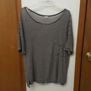 Club Monaco oversized black & white striped shirt